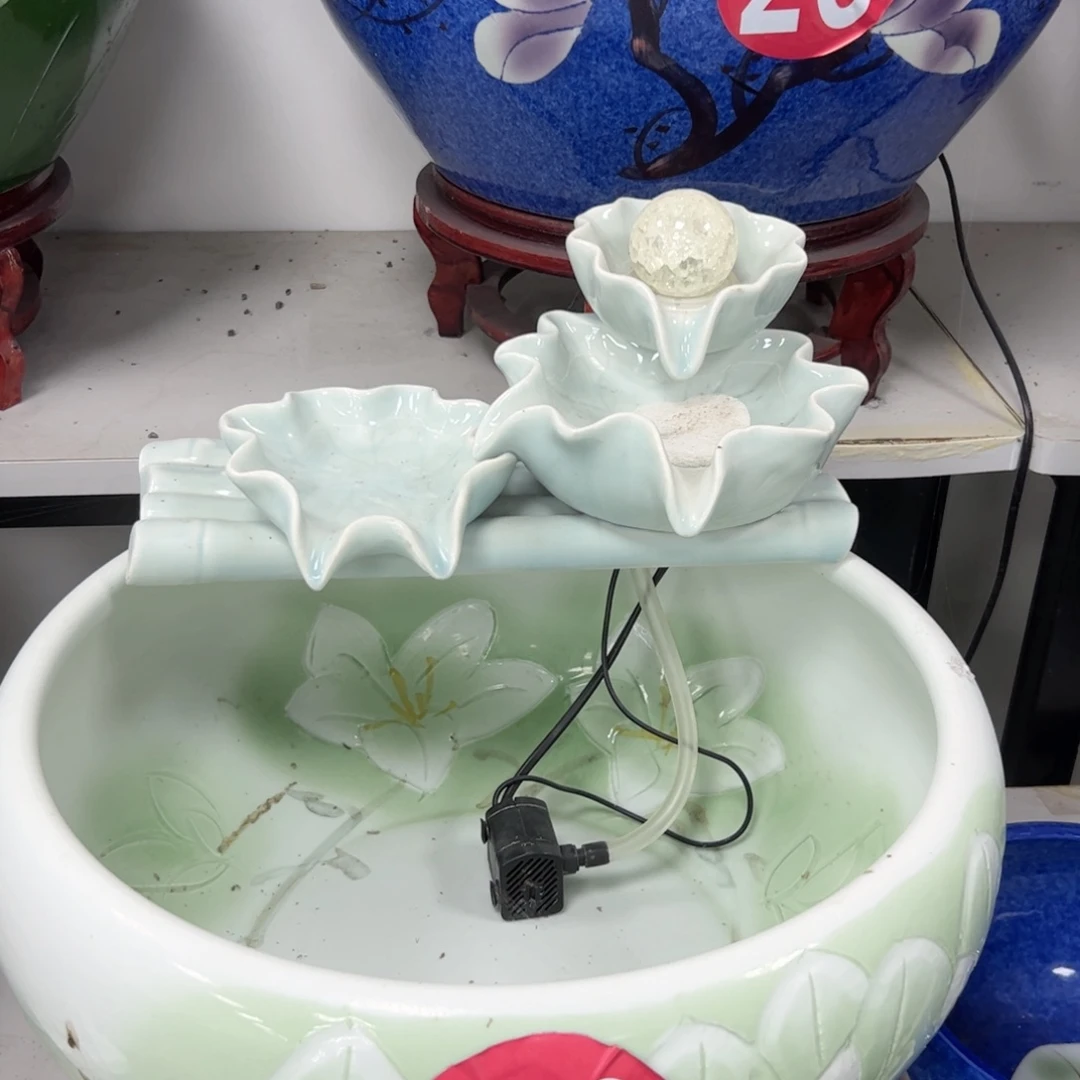 瓷片如图流水摆件一整套