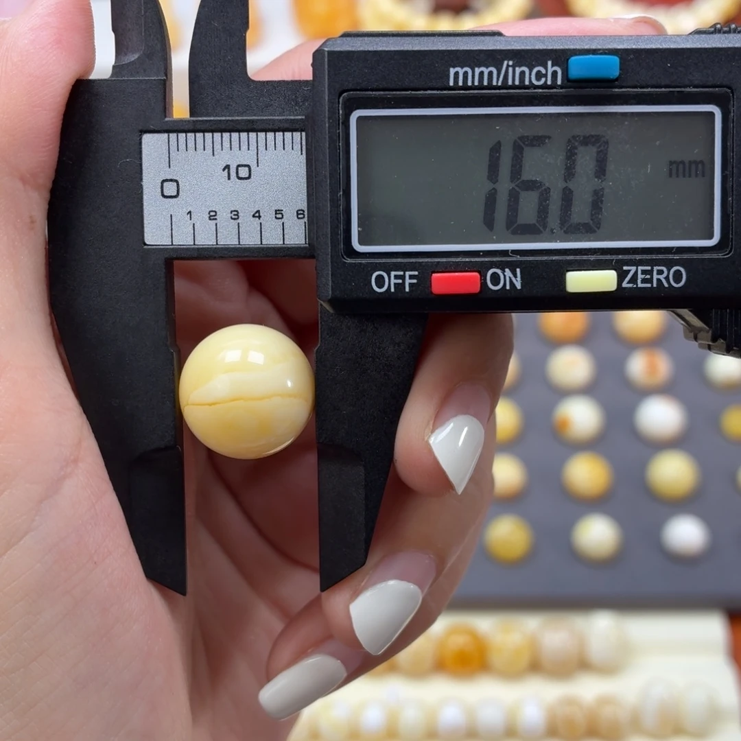 琥珀未镶嵌裸石焦皮奶橘16mm