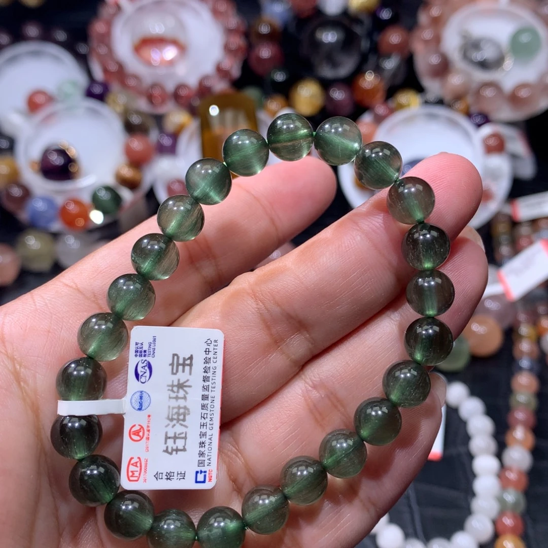 未镶嵌水晶手链绿发晶7.8mm