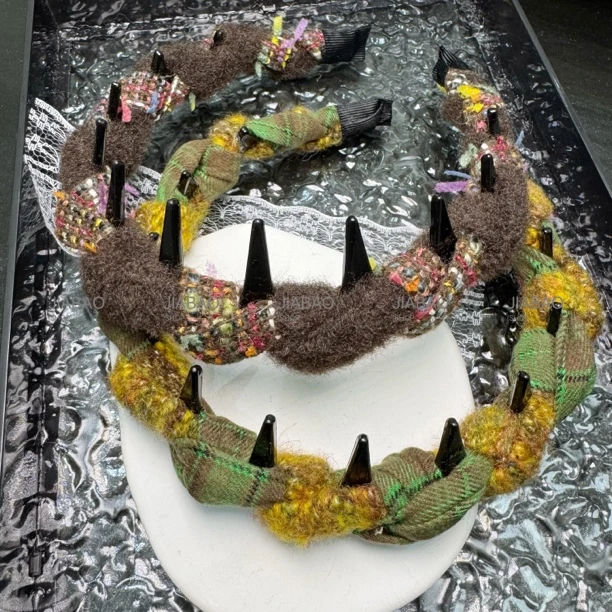 韩系东大门秋冬缠绕布艺带齿高颅顶发箍女日常外戴显脸