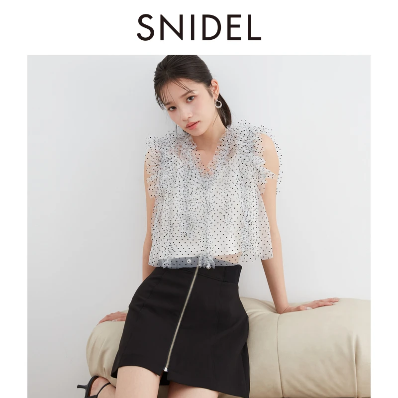 【CC王专属】SNIDEL高腰格纹A字拉链短裙裤SWFP242141