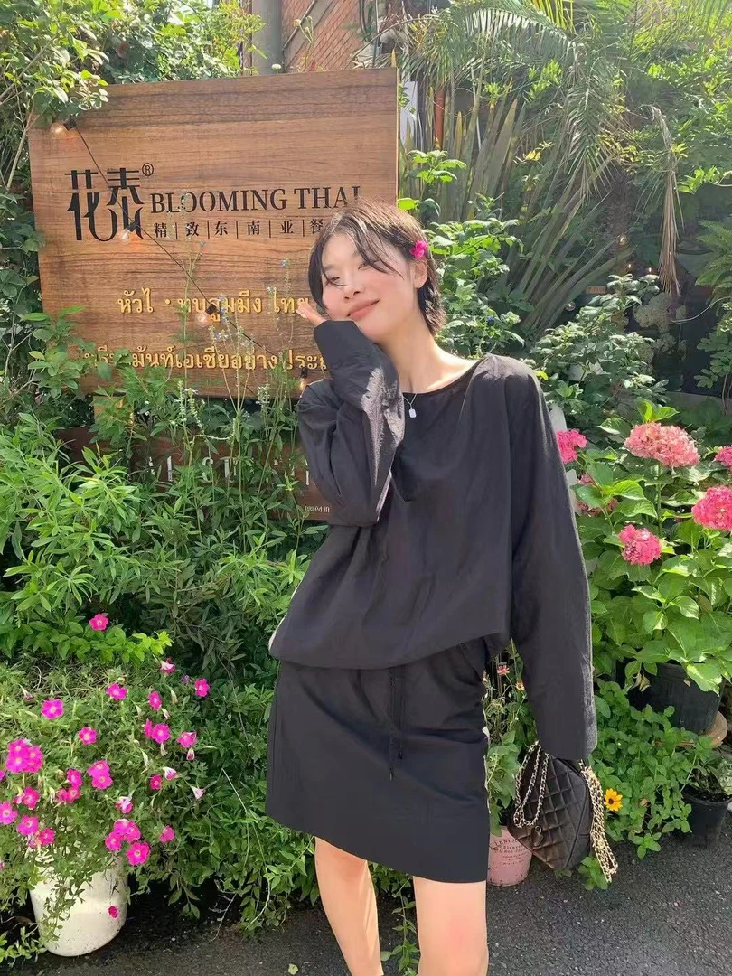 LIS&AZ-一字肩光版长袖罩衫XLML2504415