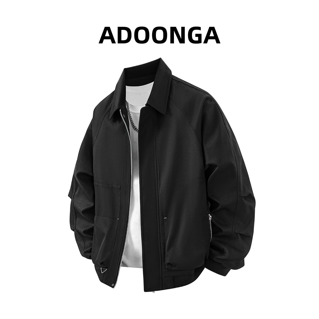 ADOONGA美式夹克男款春季飞行员潮牌休闲韩版简约宽松外套男装