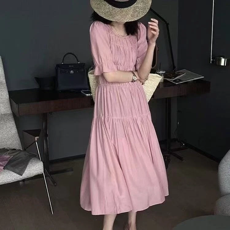 胖胖家*6056新款弹力净版百搭显瘦连衣裙