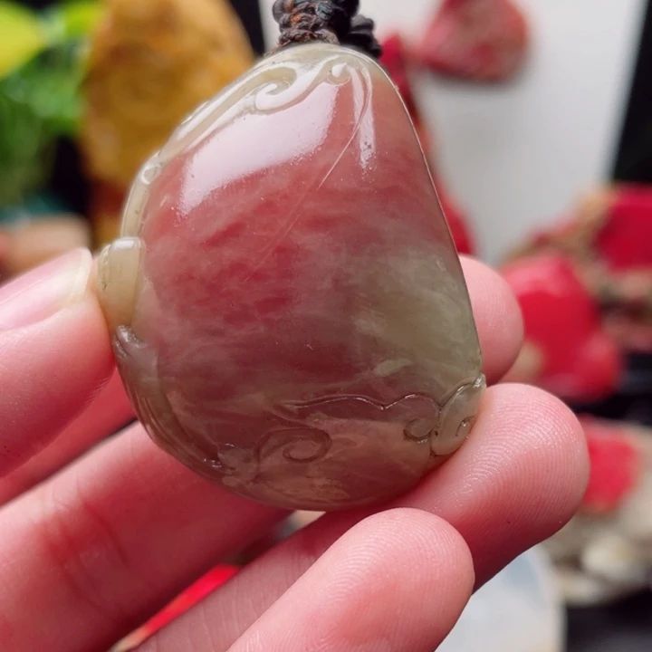 巴林鸡血石粉冻鸡血