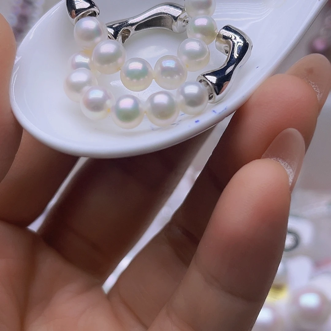 银S925镶嵌淡水珍珠吊坠或者耳钉