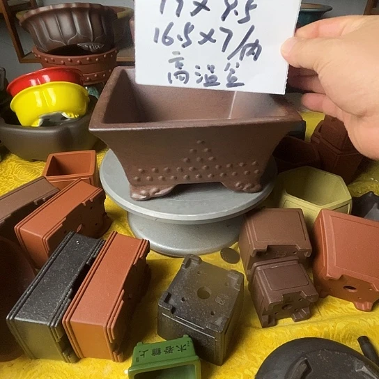 宜兴紫砂花盆四方高温紫砂