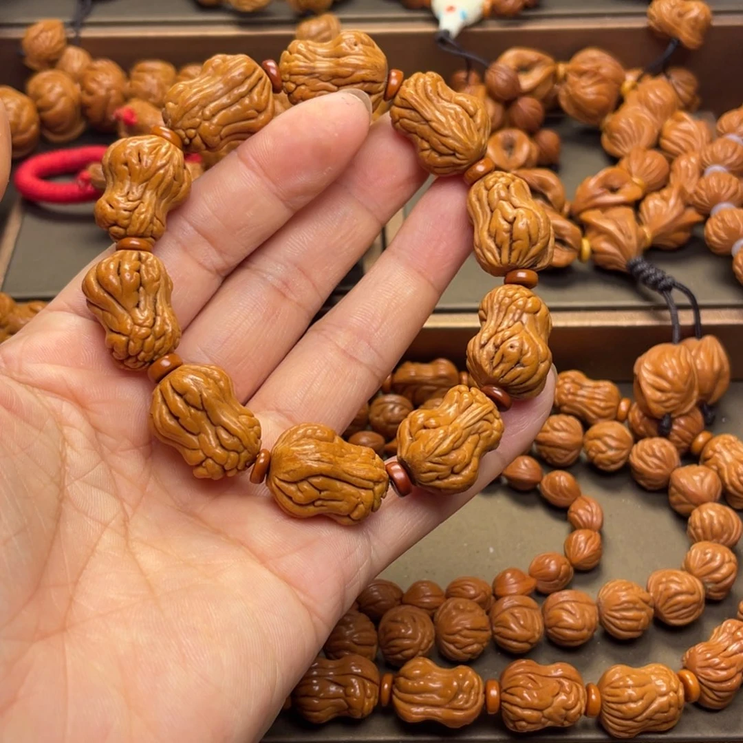 红***离桃核手串龙纹桃核5