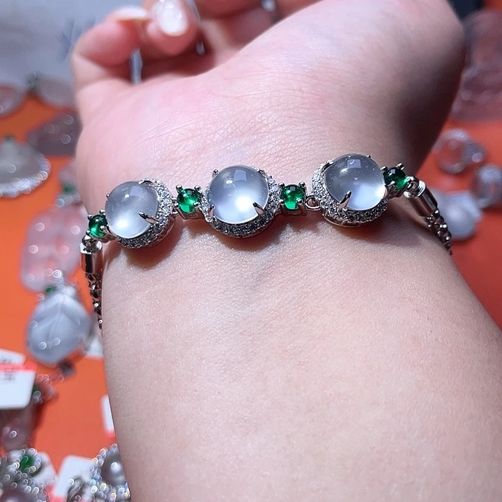 石英质玉银S925镶嵌颈饰