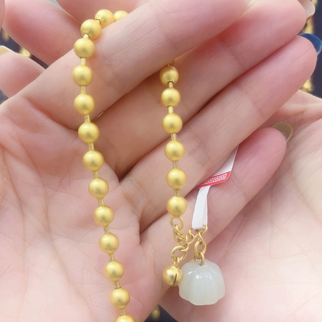 和田玉银S925镀金镶嵌手链