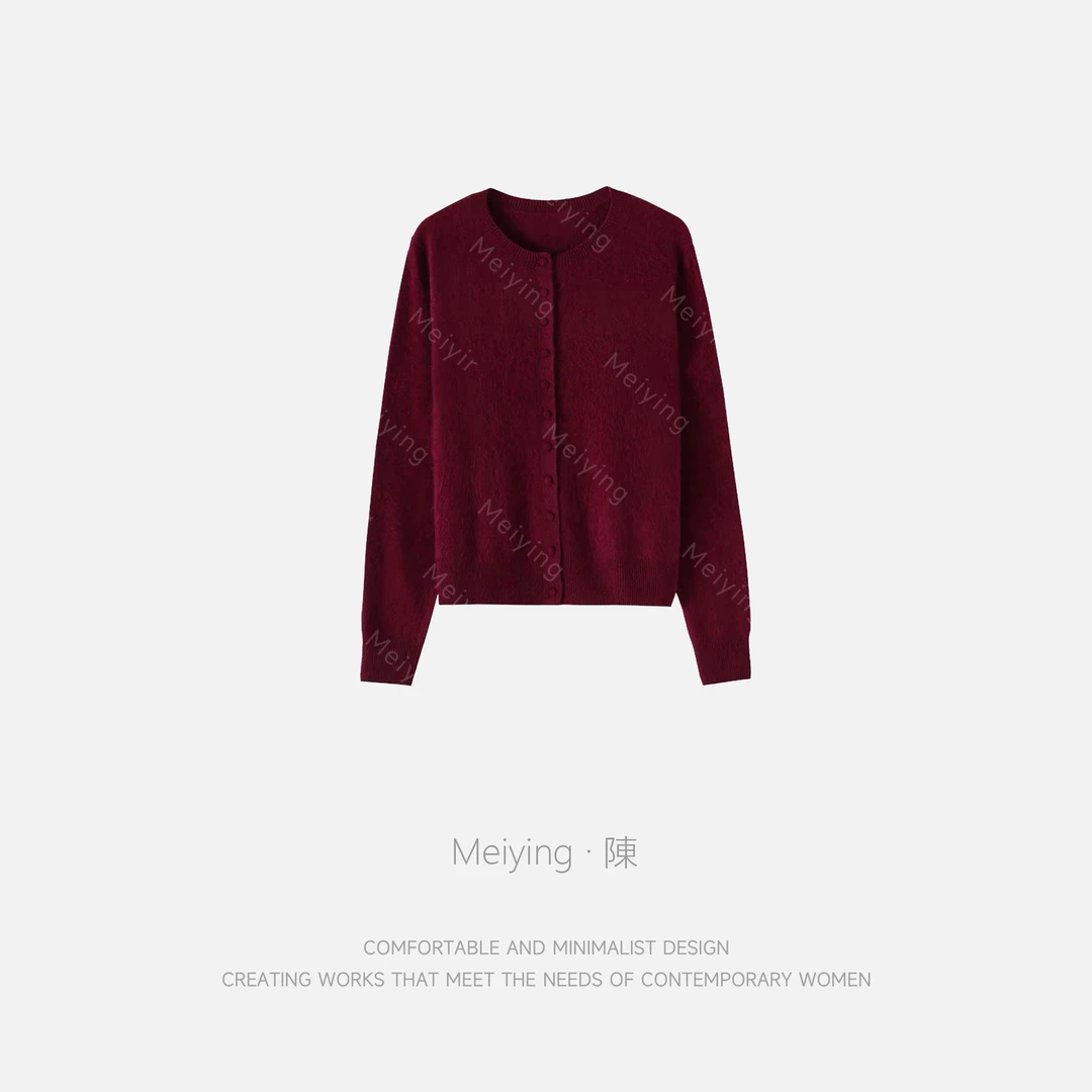 Meiying-小众圆领排扣宽松显瘦针织衫YA5QZ097
