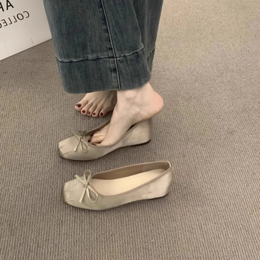 法式配裙子内增高芭蕾舞鞋百搭不累脚晚晚鞋单鞋女2025新款平底鞋