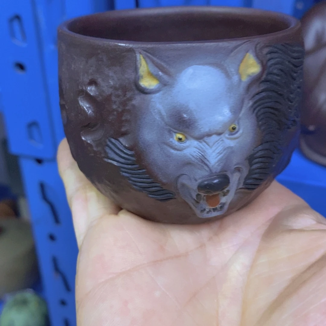 茶杯绿泥紫砂紫砂