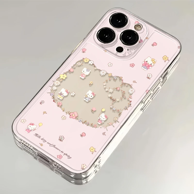 粉色镂空凯蒂猫适用iPhone16苹果13/15手机壳14华为vivo小米oppo
