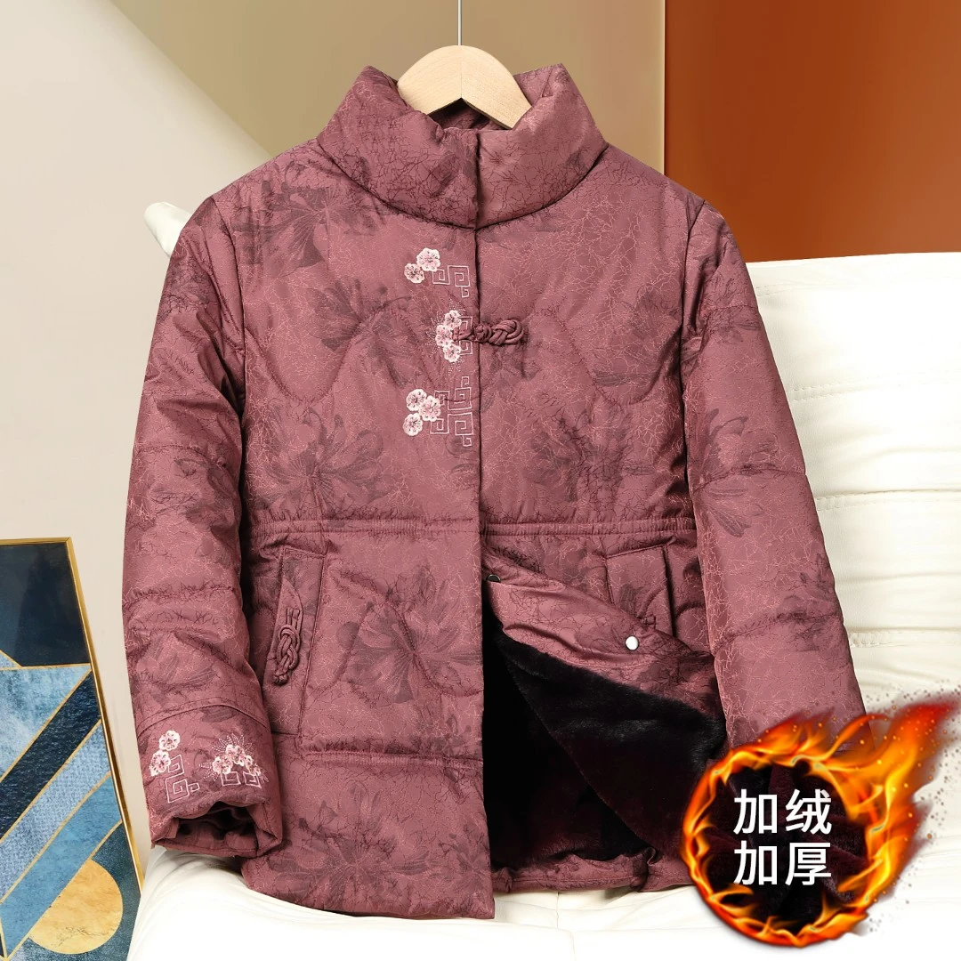 老年人冬装女加绒加厚棉服婆婆妈妈冬季唐装棉袄奶奶装棉衣老太太