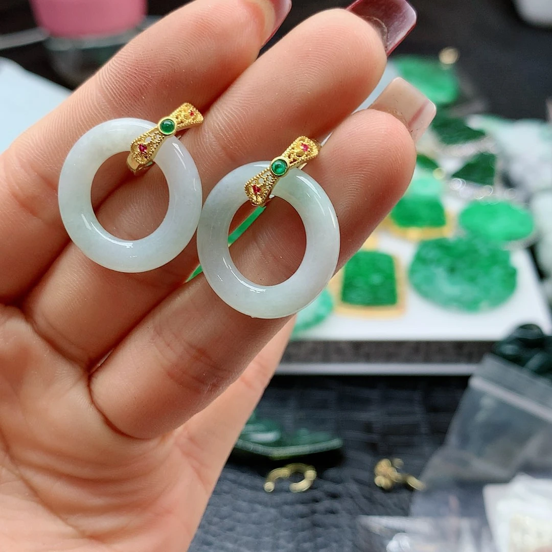 【闪购商品】翡翠耳饰未镶嵌，