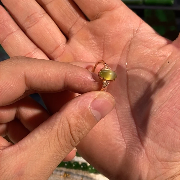 ****⁷和田玉银S925镶嵌戒圈