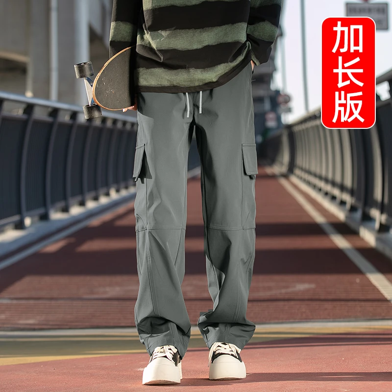 加长版工装裤男款190高个子军绿色春秋2025新款青少年直筒裤子男