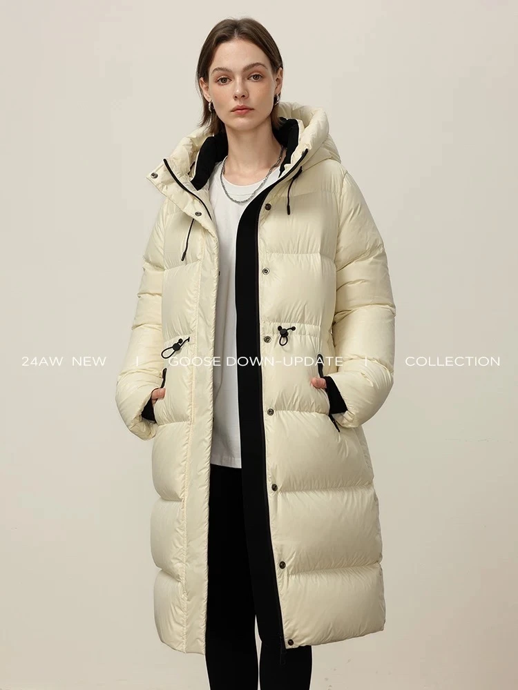 2505长款常规款连帽女韩系过膝时尚过膝百搭女款羽绒服