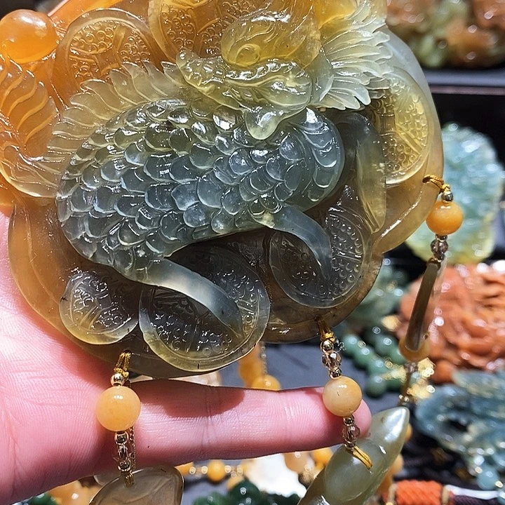 岫玉未镶嵌毛衣链