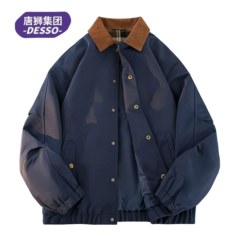 唐狮集团DESSO外套男美式潮牌春秋新款2025宽松休闲复古翻领夹克