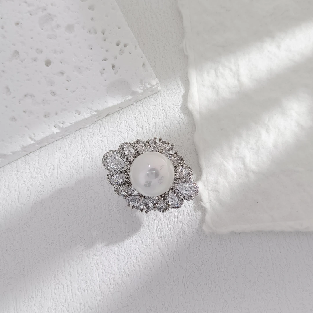 铜合金仿珍珠戒指 BB2ZR-03000珠珠戒指【二用叠戴】欧美轻奢