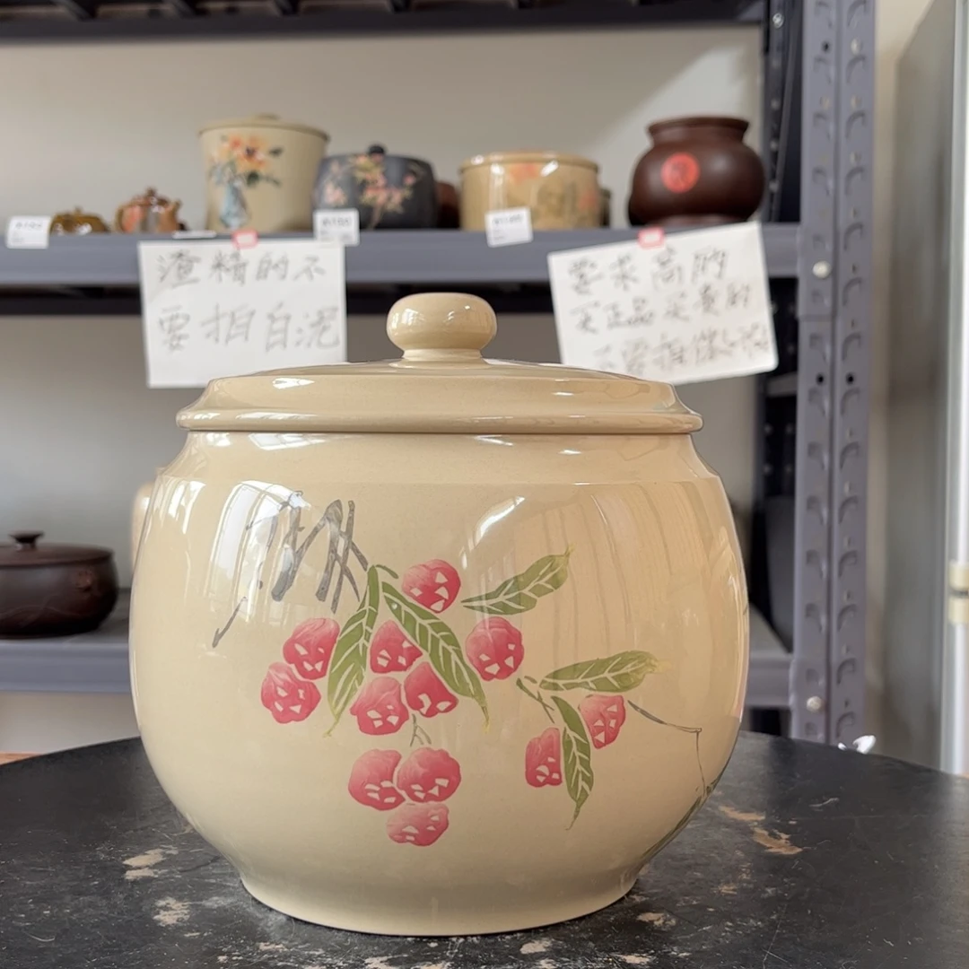 白泥水亮光存茶罐醒茶罐微瑕200g饼罐