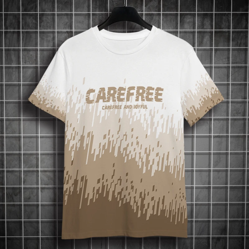 2025新款夏季初高中休闲体恤衫短袖男宽松印花T恤男宽松大码t恤