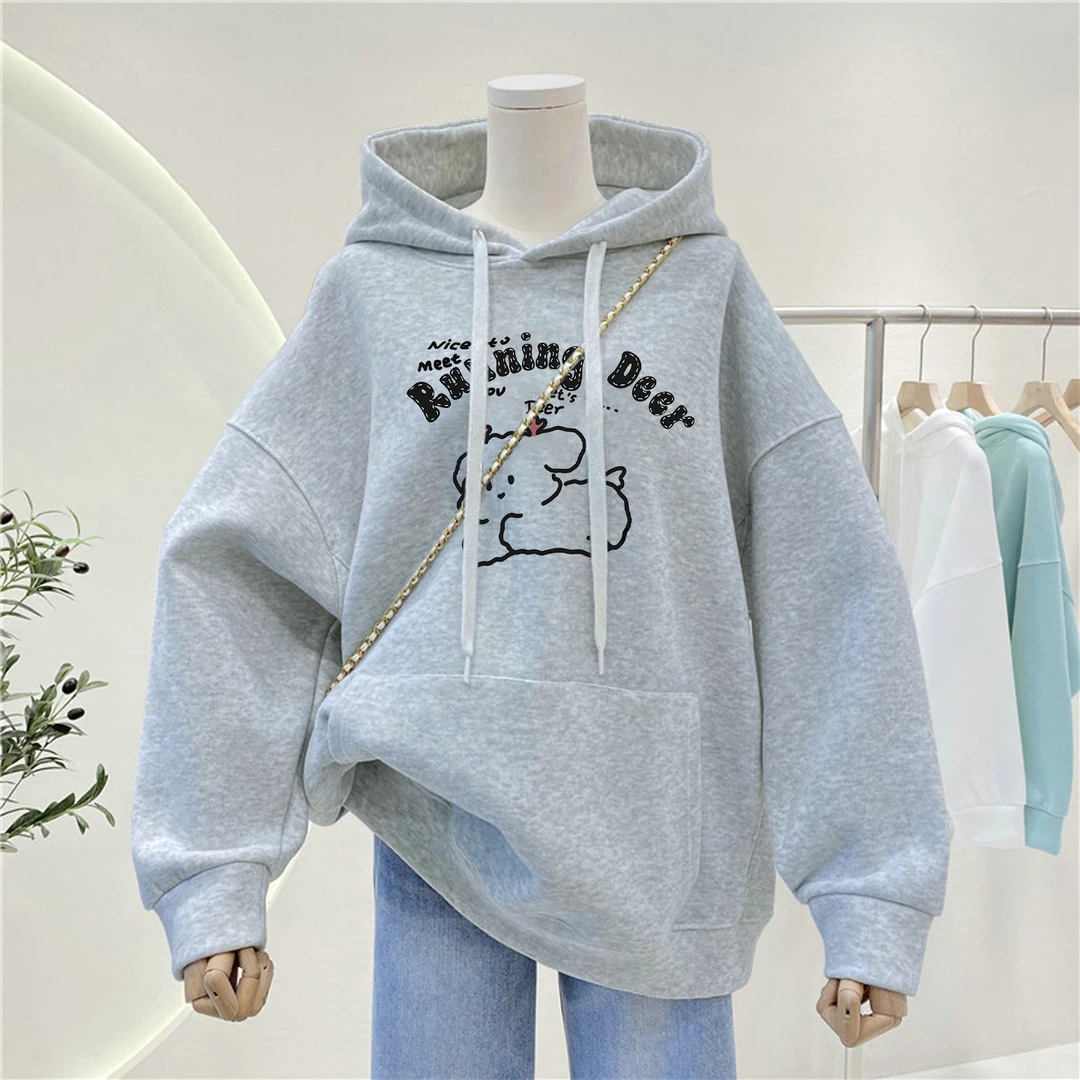 2025年新款秋冬季薄款大码连帽卫衣女240斤胖mm宽松休闲百搭外套