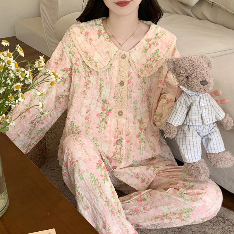 公主风高颜值睡衣女款爆款2025新款春秋长袖日系可外穿家居服套装