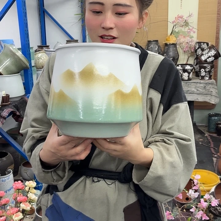 19×21 -粗陶花盆有孔-买买买