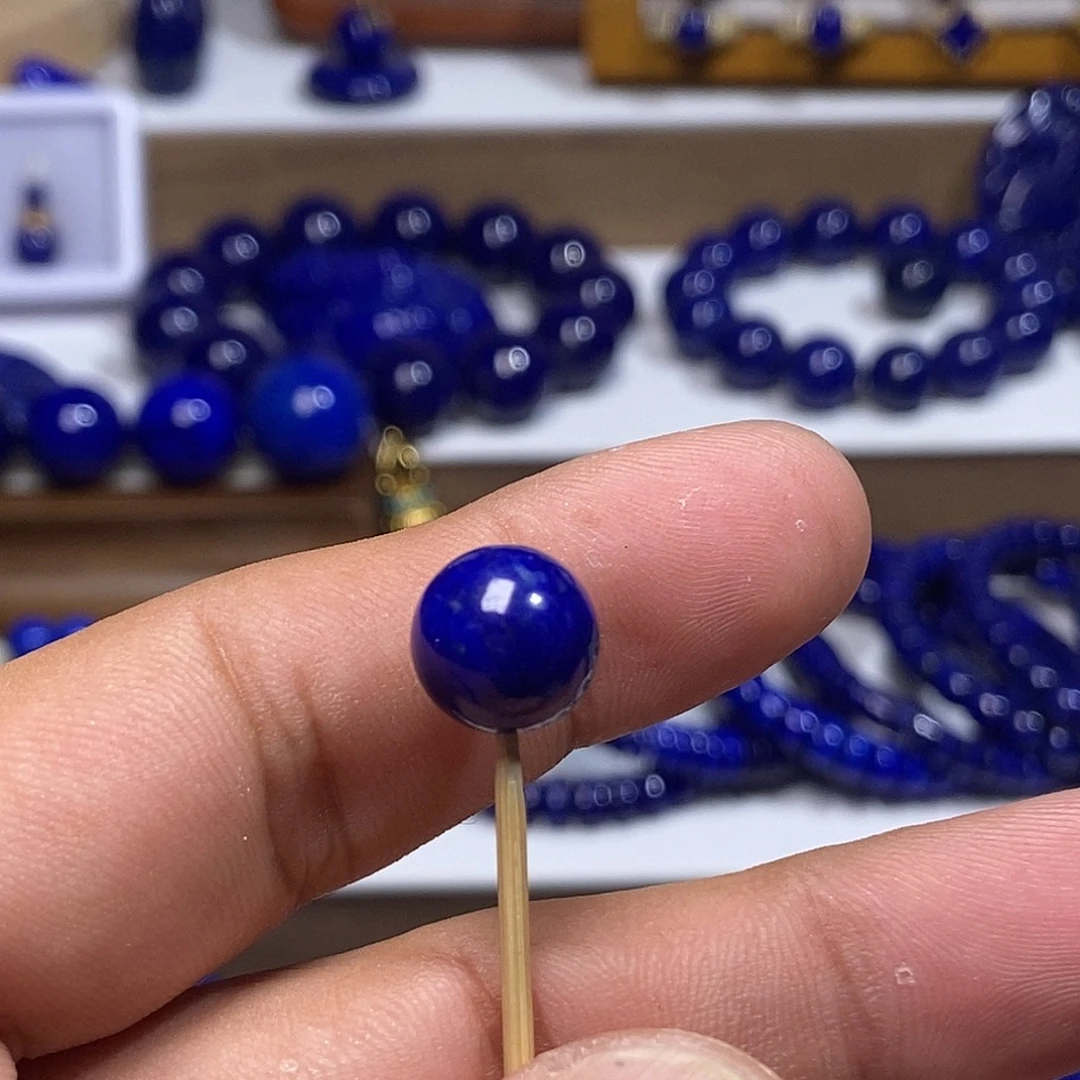 蛋***爸青金石未镶嵌高品单珠