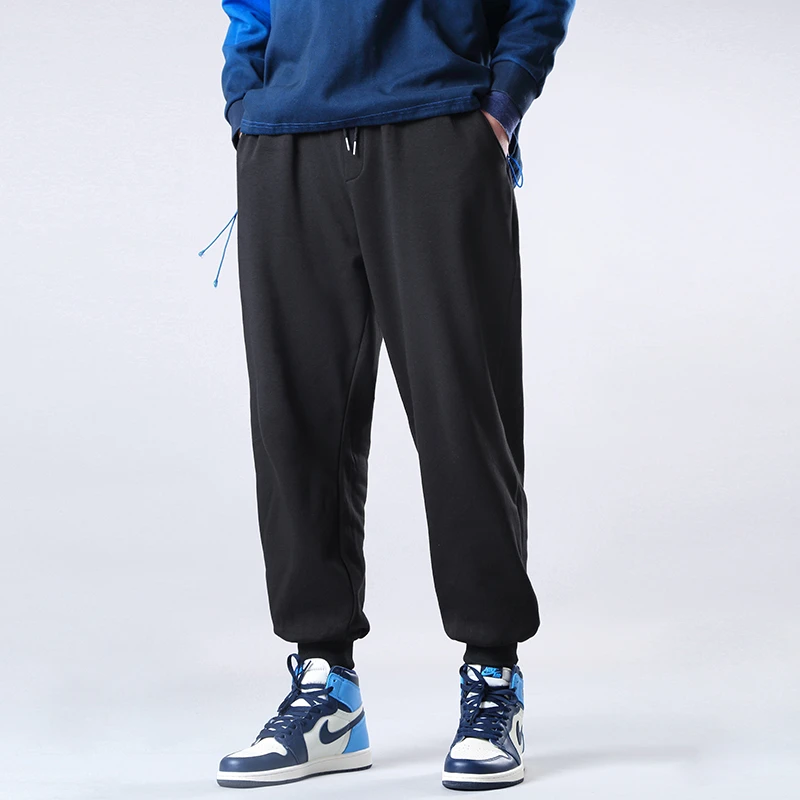 休闲裤男士宽松长裤大码户外系带裤子加绒卫裤耐磨百搭弹力潮流男