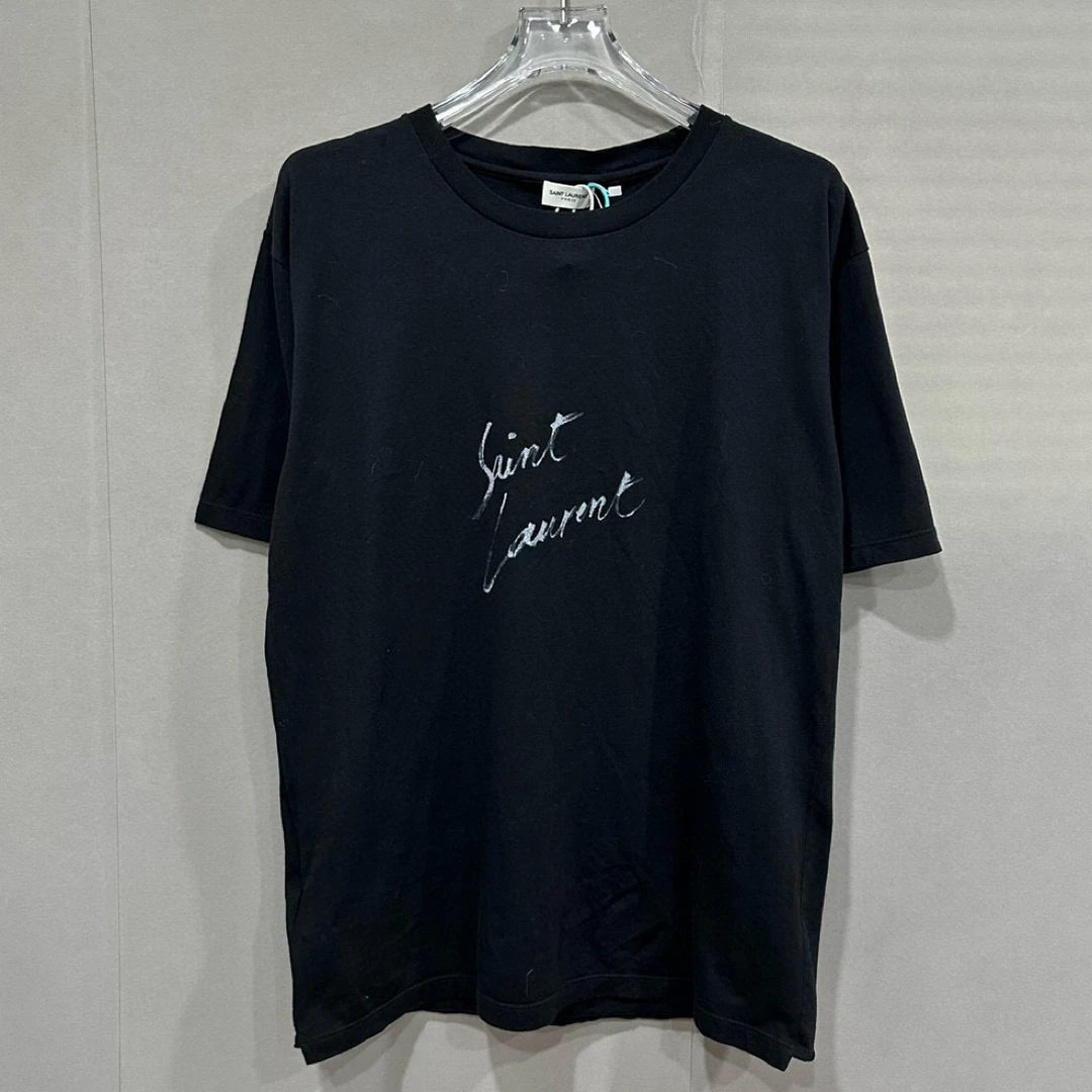 未使用 YSL/圣罗兰 SLP草写logo标语短袖 M码D10259