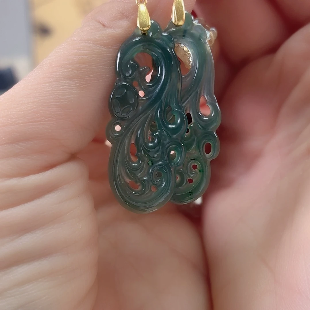 翡翠银S925镶嵌耳饰翡翠