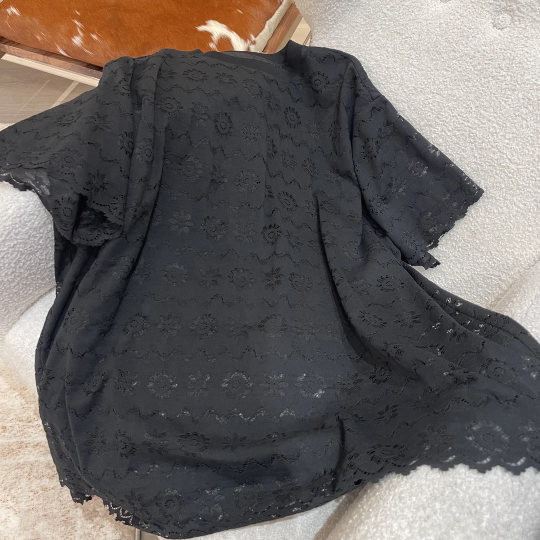 ZUOXIAOQI【清货】太阳花蕾丝短袖43（衣长77-78/胸围144-150）