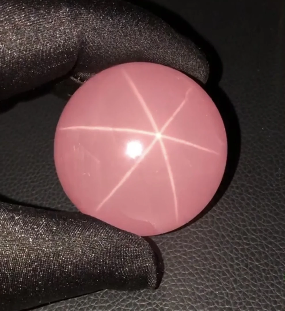 天然老矿马粉粉水晶球摆件强星光粉水晶球摆件居家玄关客厅办公室