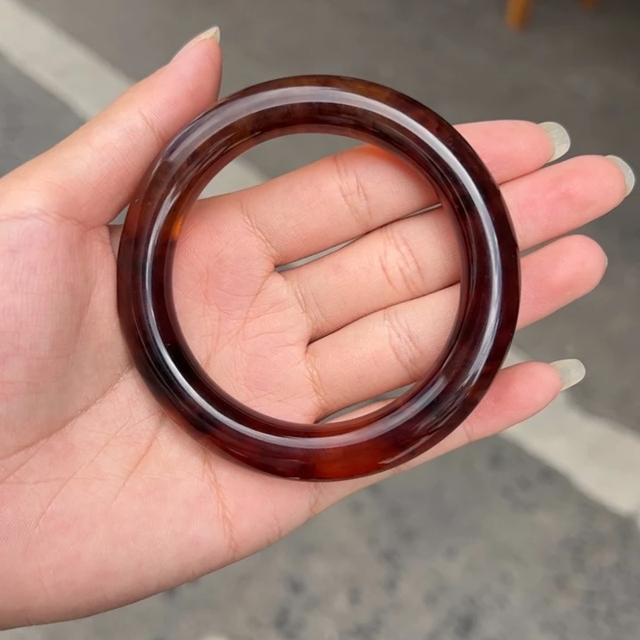未镶嵌琥珀手镯缅甸琥珀紫罗兰手镯60➕