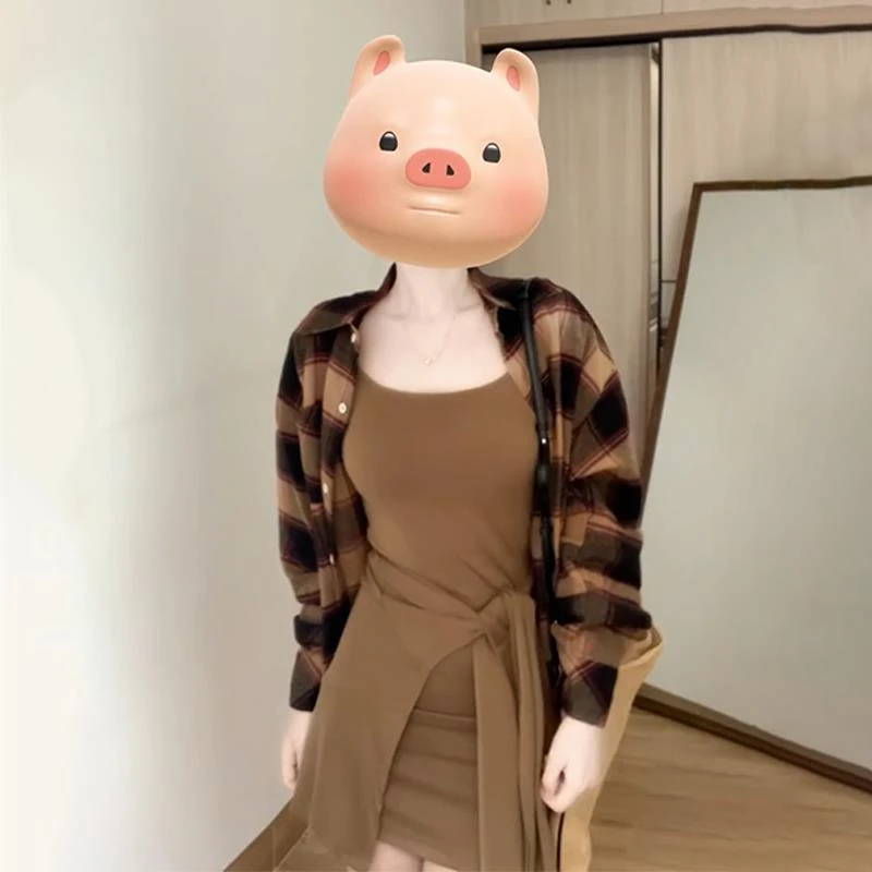 2025新款韩系高级感衬衫吊带连衣裙子女早秋穿搭收腰设计短裙套装