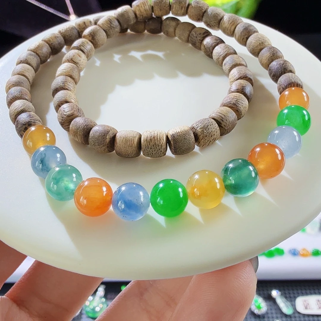 颈饰未镶嵌翡翠半串双圈