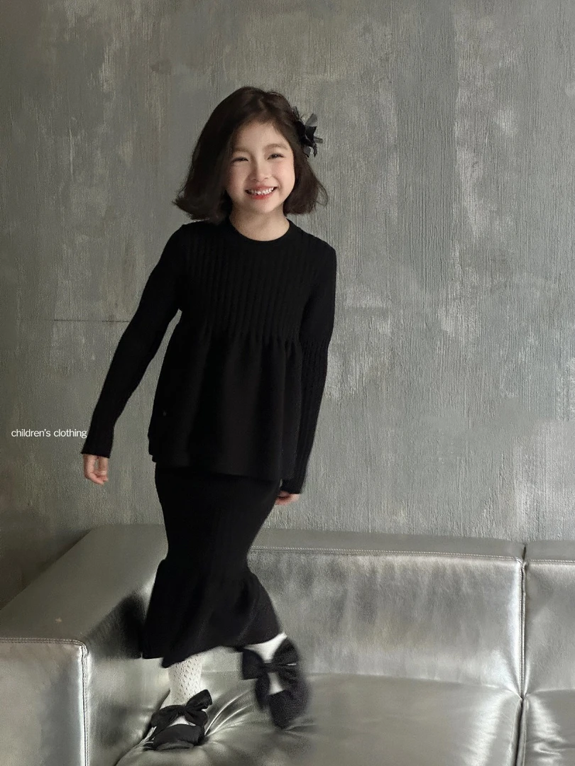 黑色针织套装气质fa