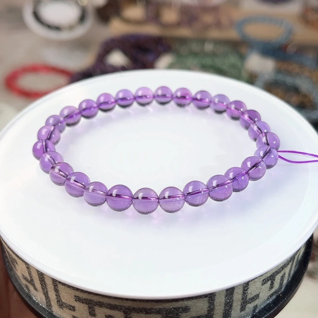 水晶手链未镶嵌3*.紫水晶7mm