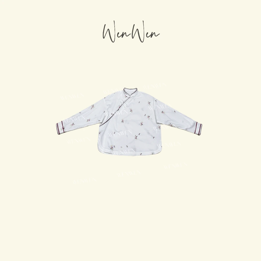 WENWEN-深圳原创【“秋瓷”25秋季新中式时尚斜襟开上衣】SY1034