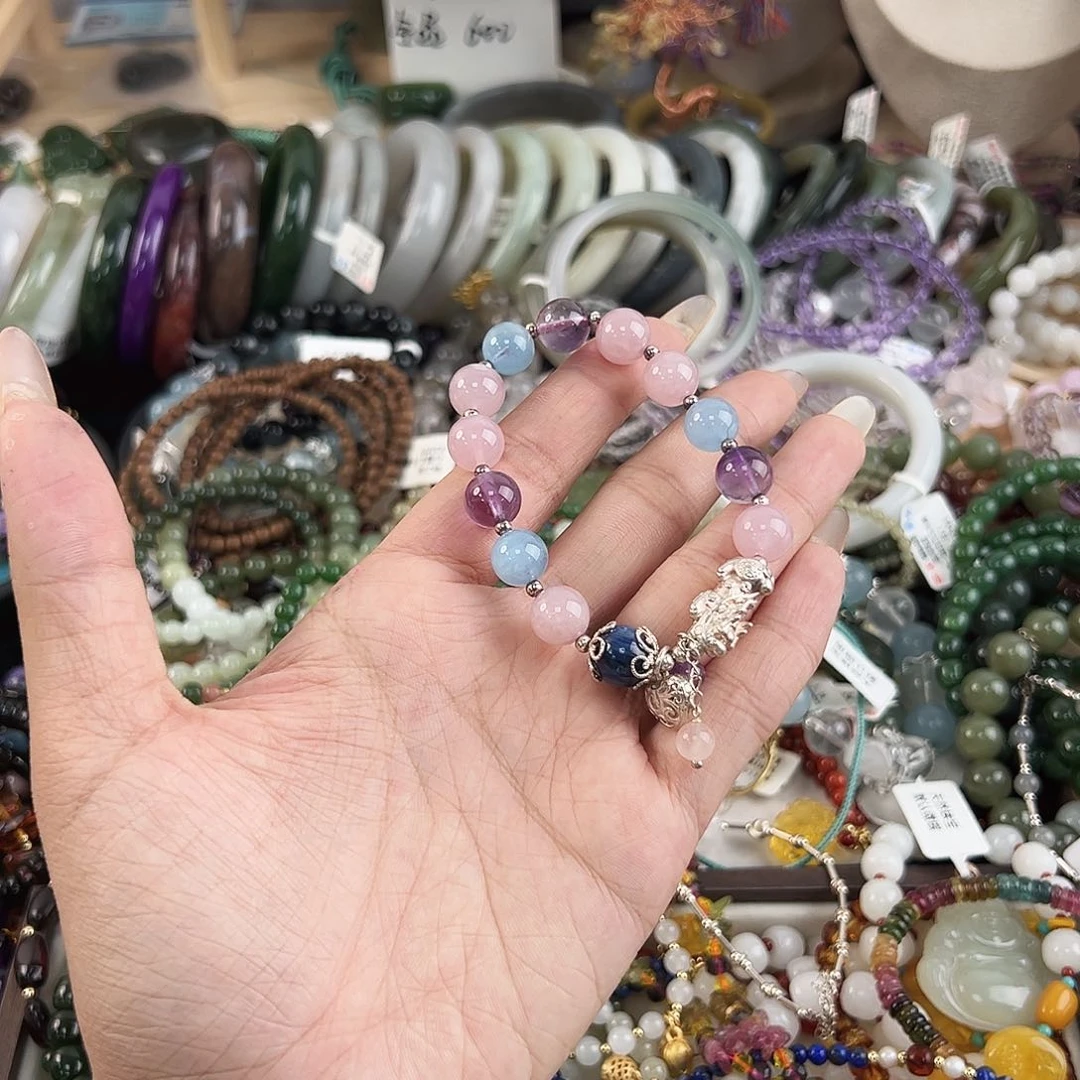 足银镶嵌手链水晶燕*