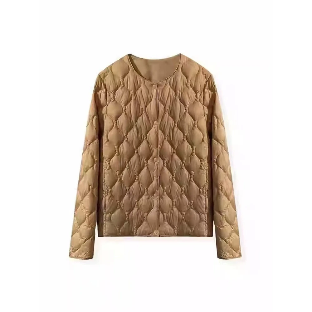 DUCURNO圆领羽绒服女冬季2025新款休闲轻薄保暖百搭通勤短款外套