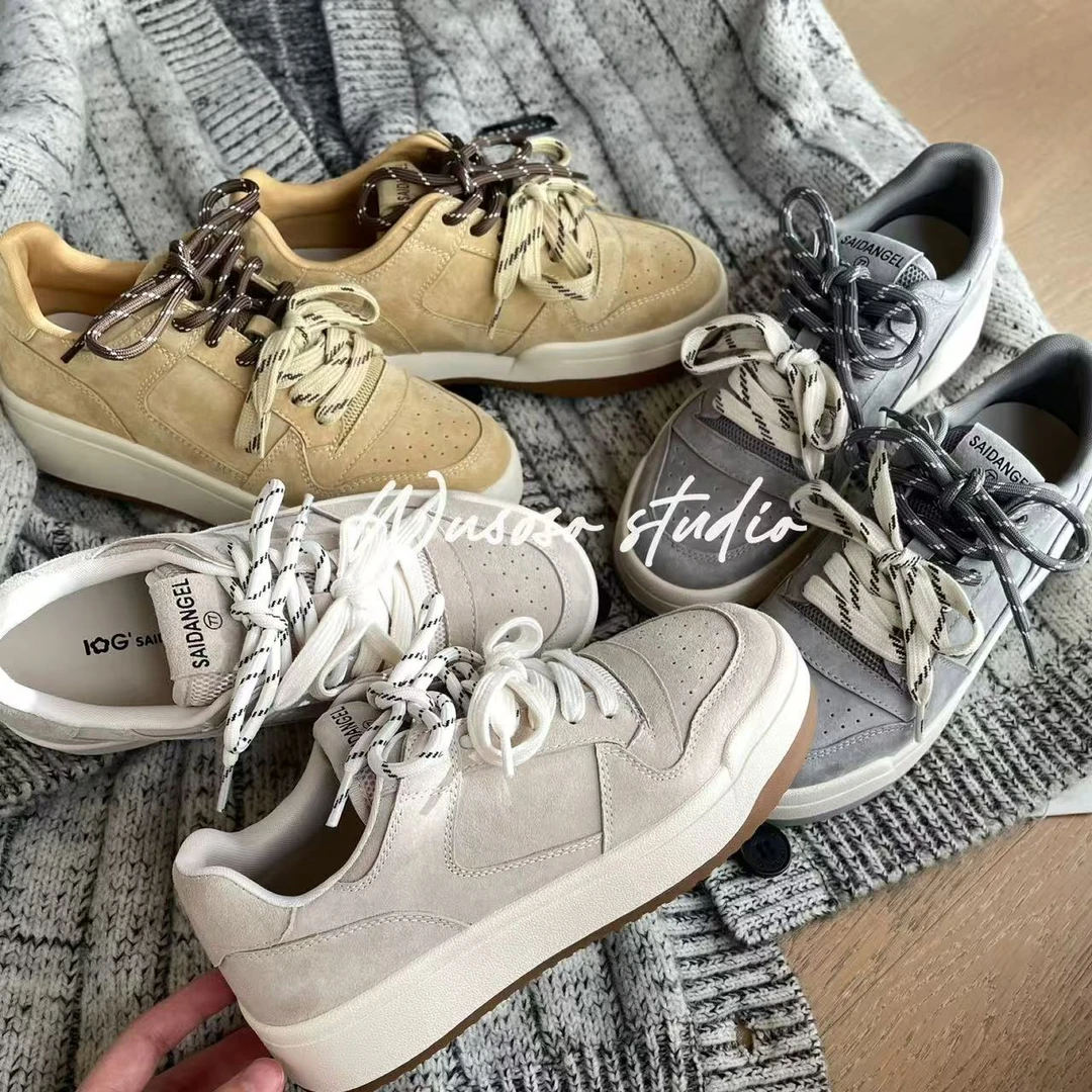 【soso】25ss｜莫兰迪三色板鞋｜软底内增高鞋垫