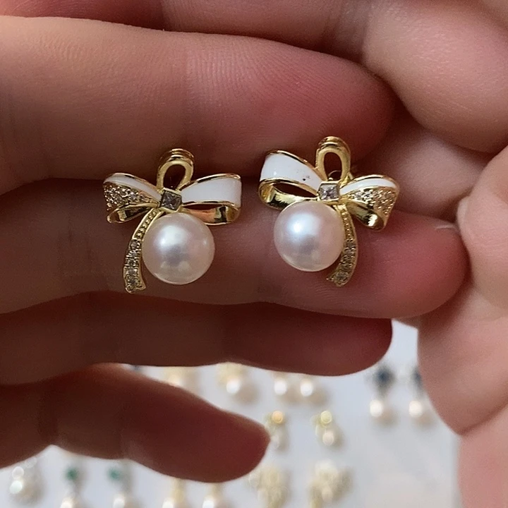 耳饰淡水珍珠银S925镶嵌