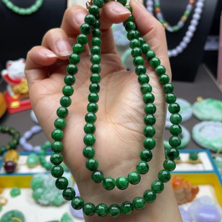 翡翠未镶嵌颈饰翡翠项链