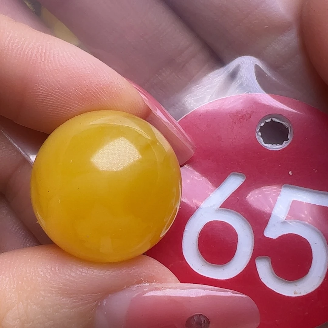 蜜蜡未镶嵌珠宝奇石19mm胶皮蜜糖红圆珠