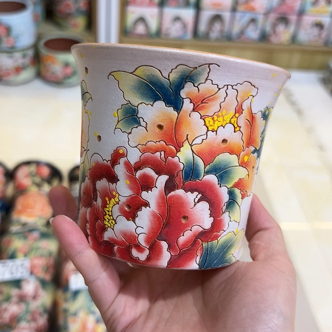 景德镇陶瓷炫彩花盆